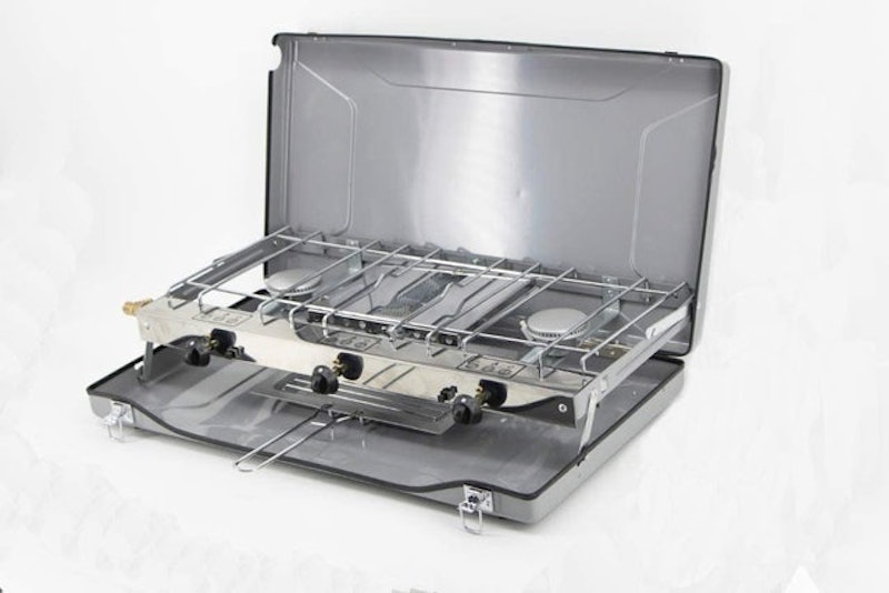 Folding Double Burner Stove and Grill 1