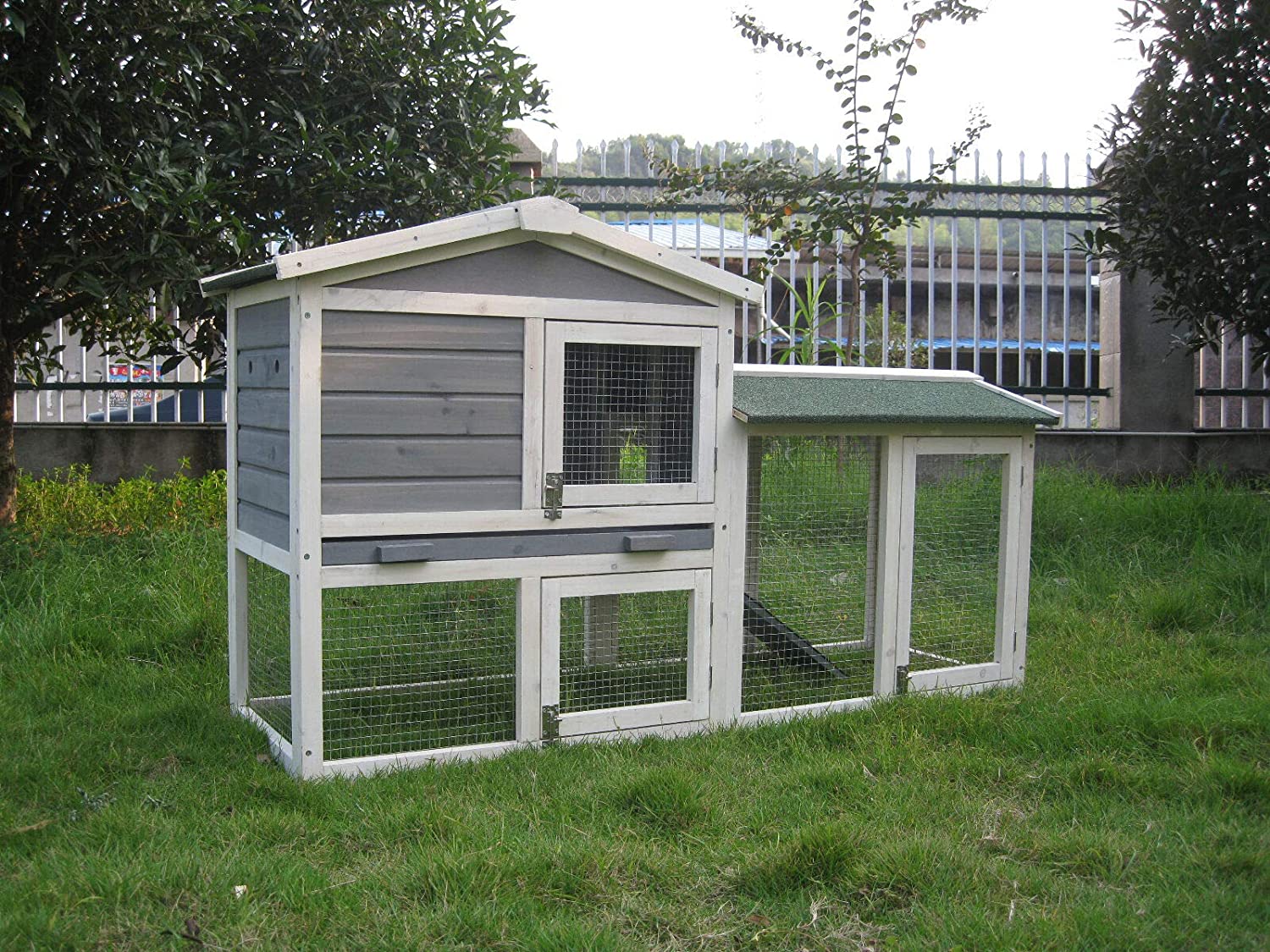 The Grove Grey Double Decker Rabbit Hutch 1