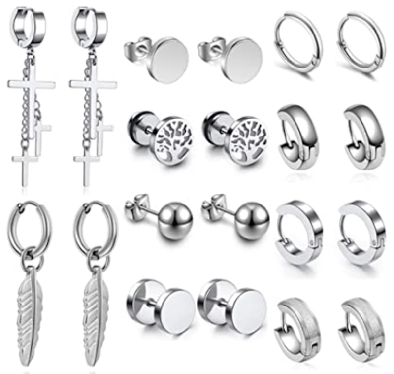Stainless Steel Hoop Stud Earrings 1