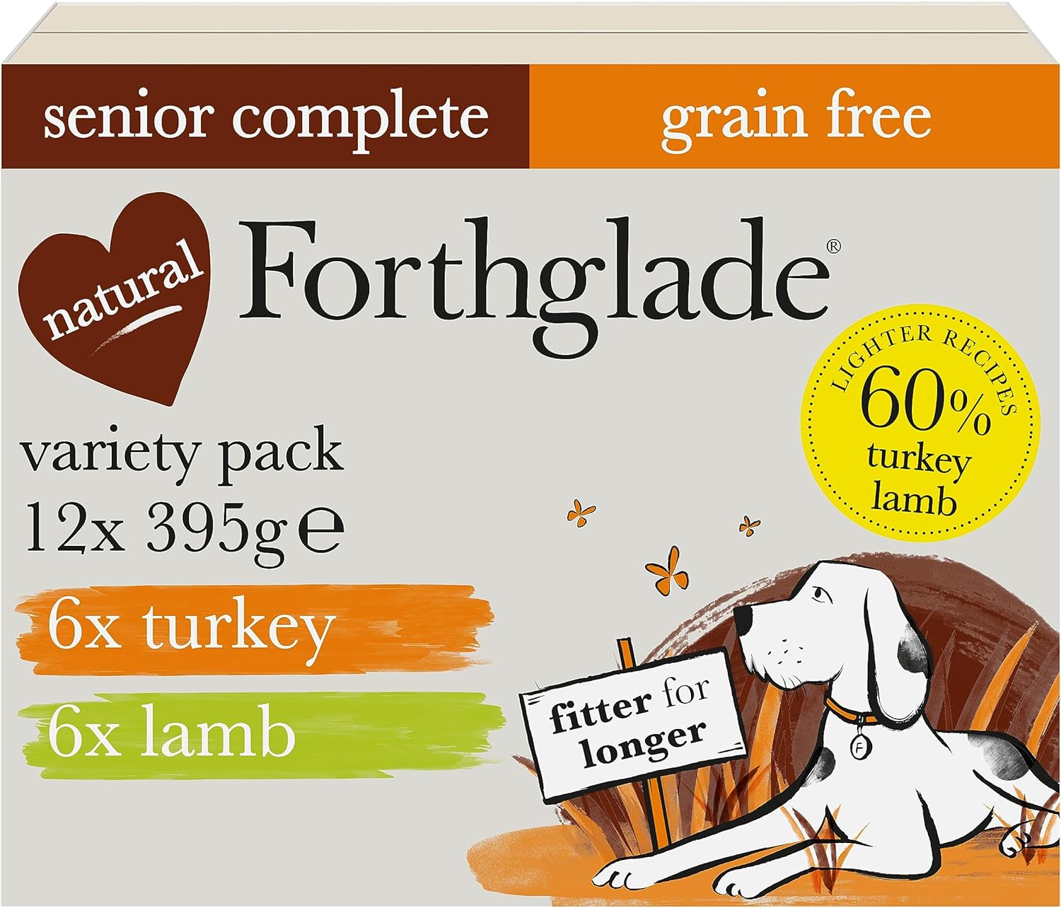 Complete Natural Wet Dog Food - Grain Free Variety Pack (12 x 395g) Trays - Turkey & Lamb with Vegetables 1