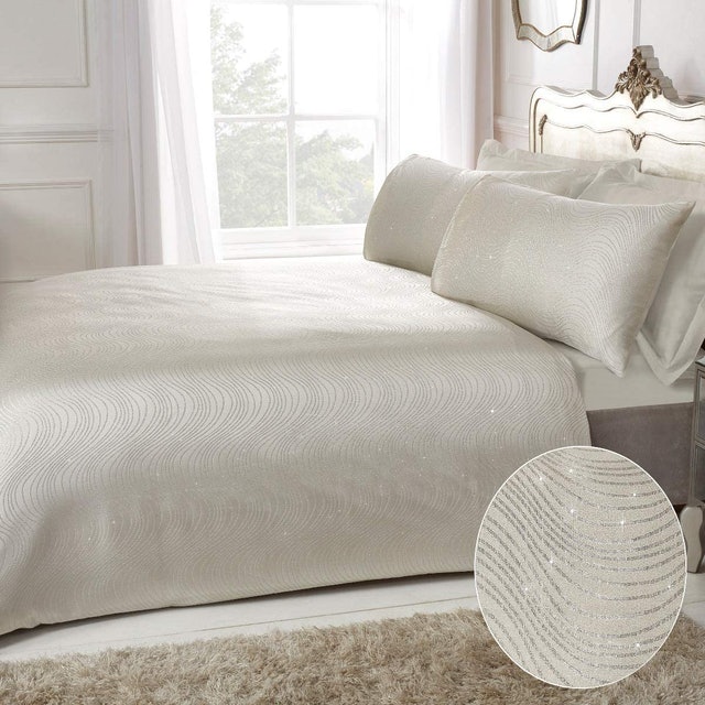 Swirl Striped Glitter Duvet Cover 1