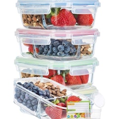 5. Chef Fresh Packs Glass Meal Prep Containers 4 Pack