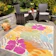 The Rug House Floral Multicoloured Flatweave Garden Rug 1