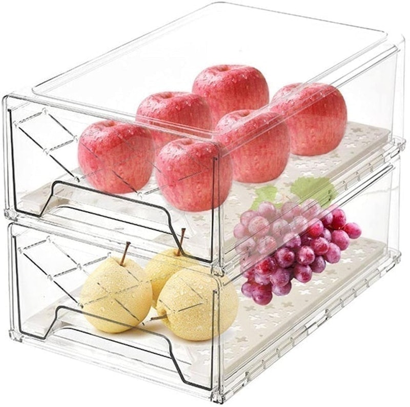 SILIVO Produce Saver Containers for Refrigerator (6 Pack) - 1.5L Fruit  Storage Containers for Fridge, Vegetable Storage Containers with Drain Tray
