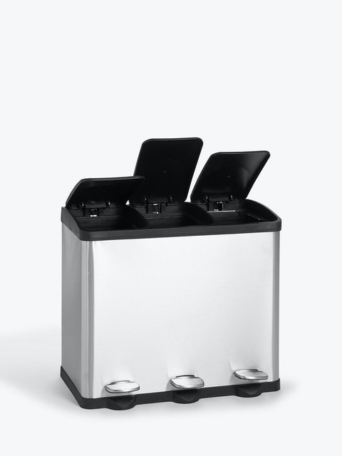 3 Section Recycling Pedal Bin 2