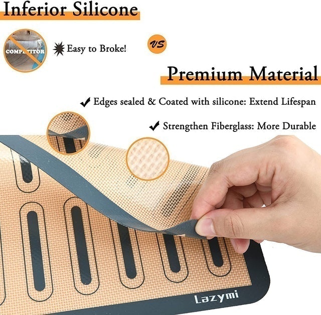 Non-Stick Silicone Baking Mats Sheet with Measurement 3