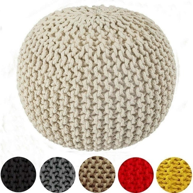 Chunky Knitted Pouffe 1