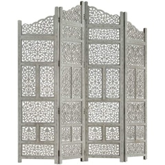 4-Panel Solid Mango Wood Room Divider