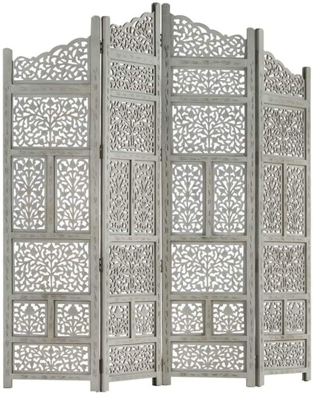 4-Panel Solid Mango Wood Room Divider 1