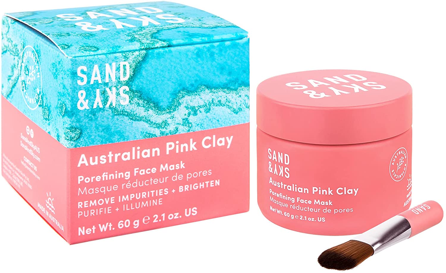 Australian Pink Clay Porefining Face Mask Set 1