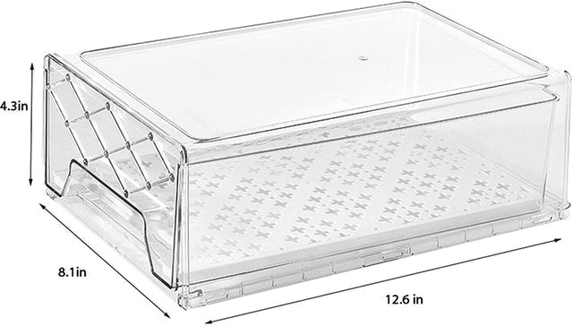 Stackable Drawer Containers with Removable Drain Trays 2