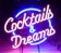 LiQi Cocktails and Dreams Glass Neon Light Sign 1