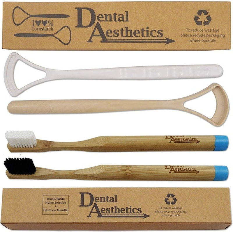 Cornstarch Tongue Scrapers and Toothbrush Set 1