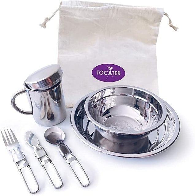 Camping Stainless Steel Tableware/Dinnerware Mess Kit 1