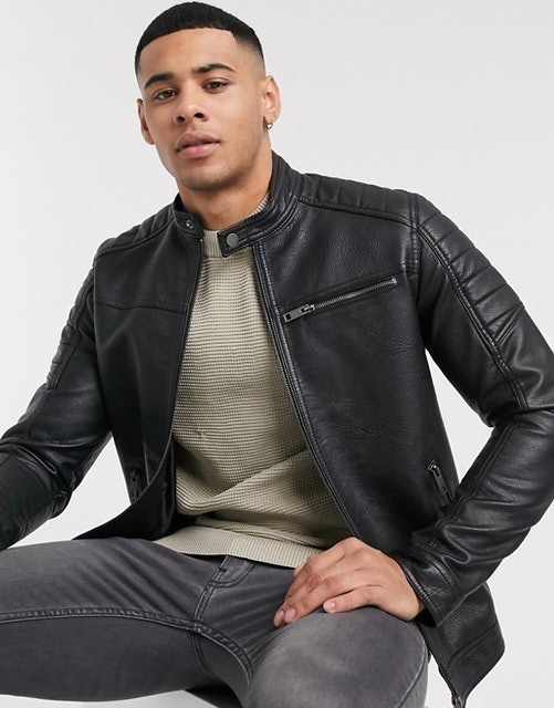 Faux Leather Racer Jacket 1