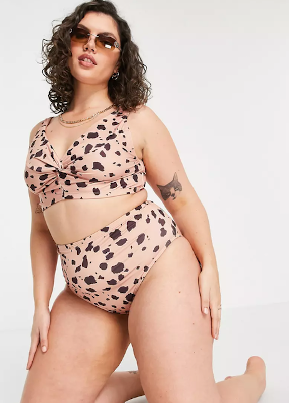 Curve Bikini in Natural Splodge Print 2