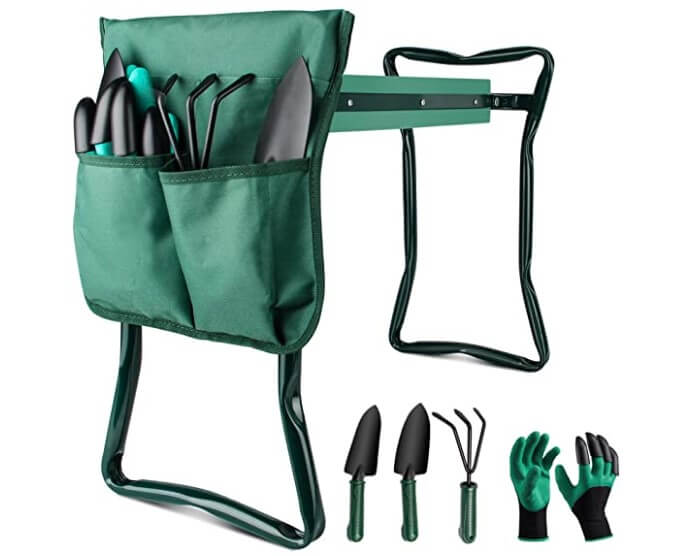 Garden Kneeler And Seat with 3 Tools and Tool Pouch 1