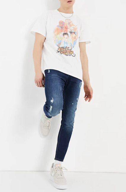 Premium Super Skinny Fit Jeans with Rips 1