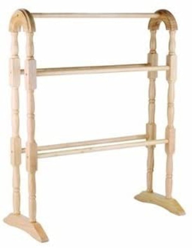 Rubberwood Standing Bathroom Towel Rail 1