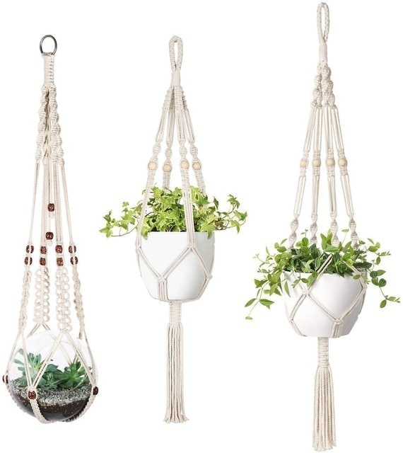 Set of 3 Macramé Plant Hangers  1