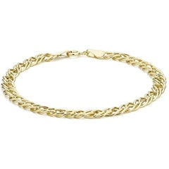 9 ct Hollow Double Diamond Cut Curb Bracelet