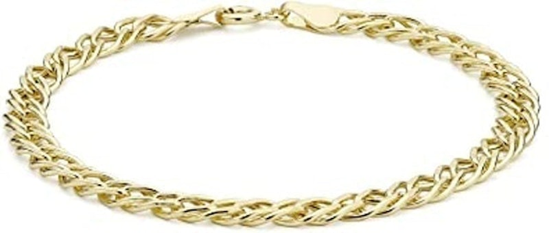 9 ct Hollow Double Diamond Cut Curb Bracelet 1