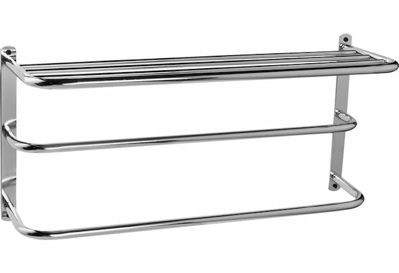 2-Tier Wall Mountable Towel Rail With Shelf 1