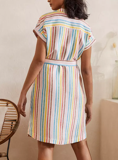 Evie Striped Linen Shirt Dress 2