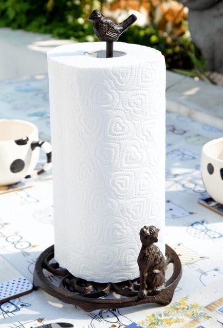 Cat and Bird Paper Towel Holder 1