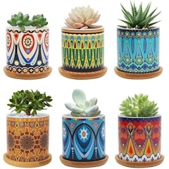 Mandala Patterned Ceramic Pots