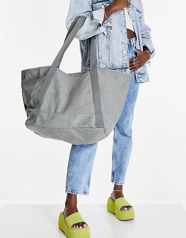 Oversized Washed Canvas Tote 1