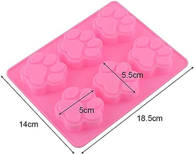 6 Cavity Paw Print Silicone Mould  2