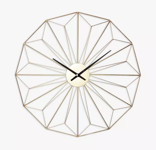 Large Metal Wire Analogue Wall Clock 1