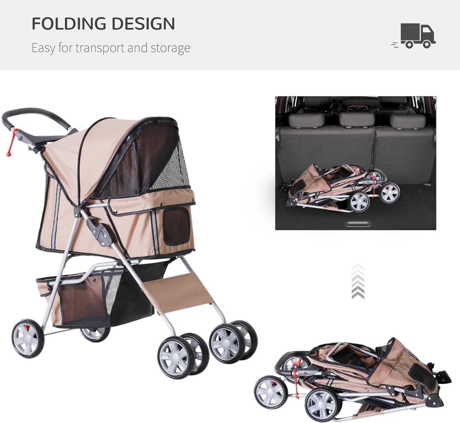 Pet Stroller for Small Miniature Dogs 4