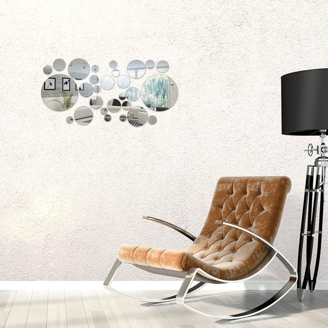 32-Piece Circular Mirror Acrylic Wall Decals 3