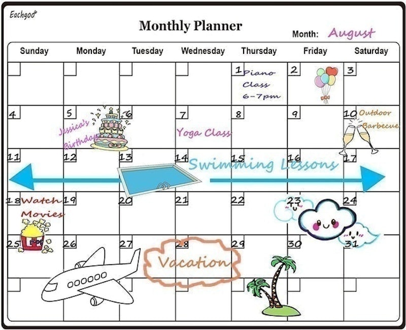 Magnetic Calendar Dry Erase Whiteboard 1