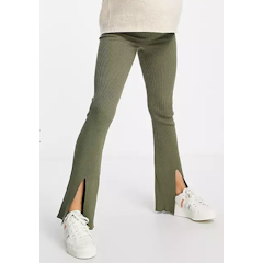 Maternity Split Front Legging Co-ord in Khaki