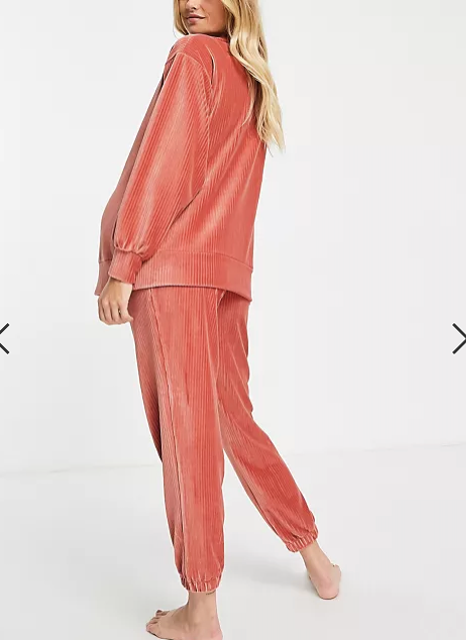 Maternity Lounge Velour Rib Sweat & Jogger Set 1