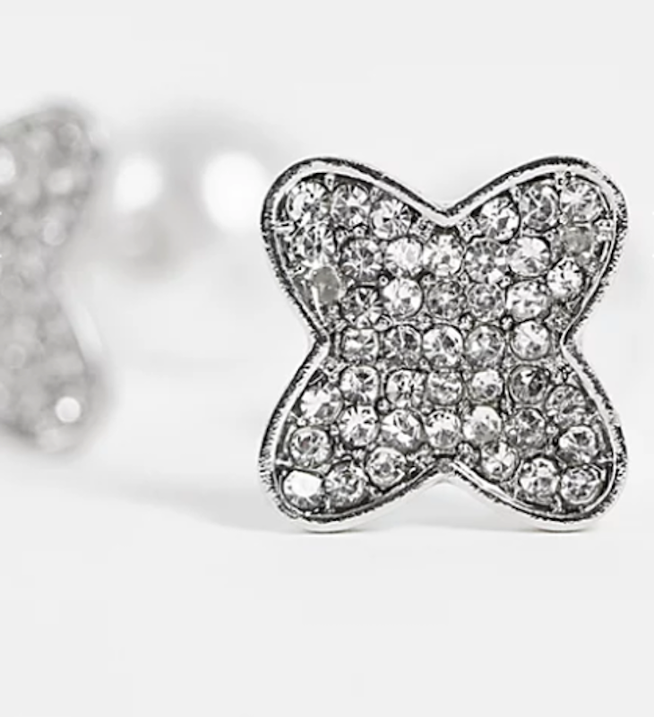 Cufflinks With Diamante and Faux Pearl 1