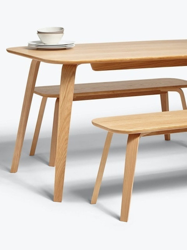 Anton 8 Seater Oak Dining Table and 3 Seater Benches 2