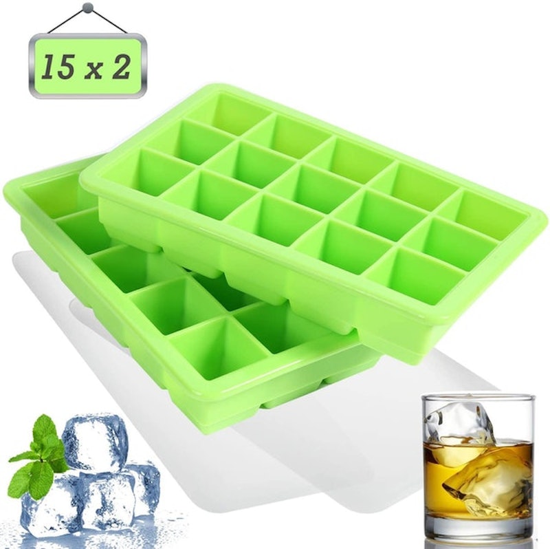 iGadgitz Home Silicone Ice Cube Tray 15 Square Food Grade Ice Cube Moulds - Pack of 2