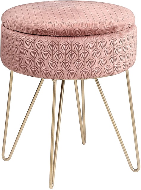 Velvet Round Footstool 1
