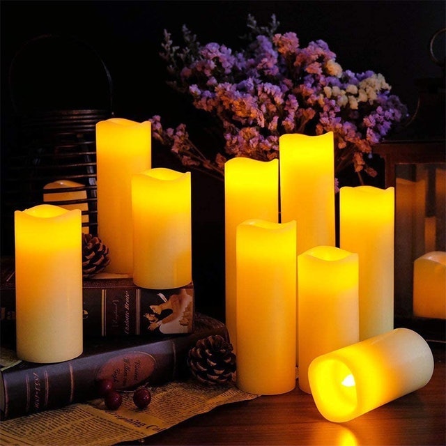 1. DANIP Ivory Flameless Candles 9 Pack 3