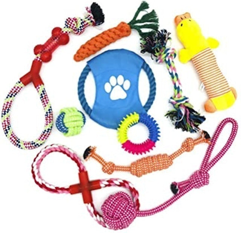 4 PC Rope Dog Toy Tug Interactive Toys Chewing Puppy Teething