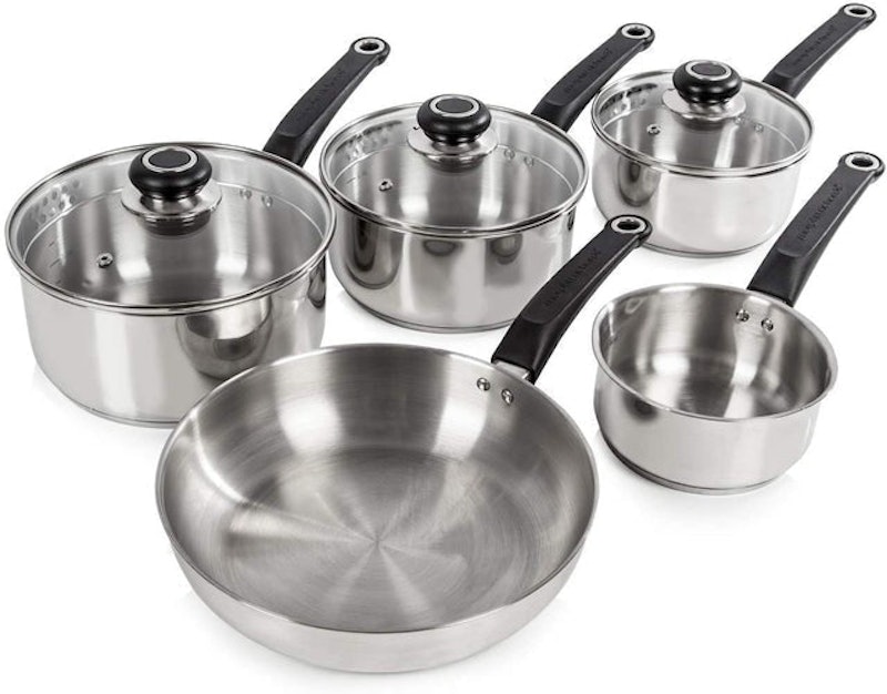 Induction Frying Pan and Saucepan Set With Lids 1