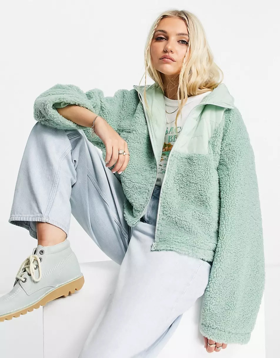 Fleece Jacket With Contrast Panel 2