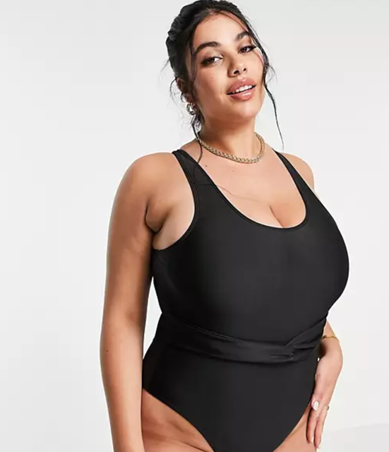 Plus Swimsuit With Loop Belt 1