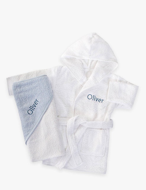 Personalised Baby Bathrobe with Luxury Hooded Baby Towel 1