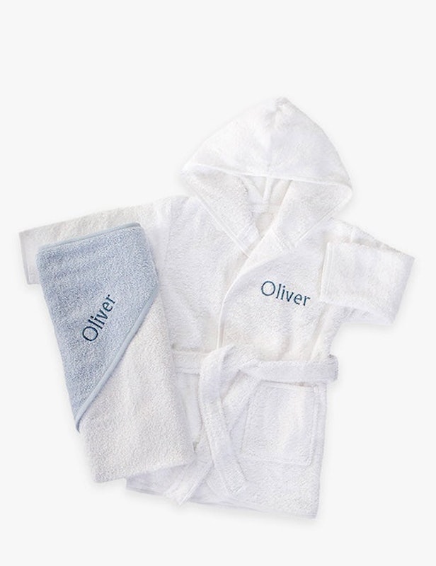 Personalised Baby Bathrobe with Luxury Hooded Baby Towel 1