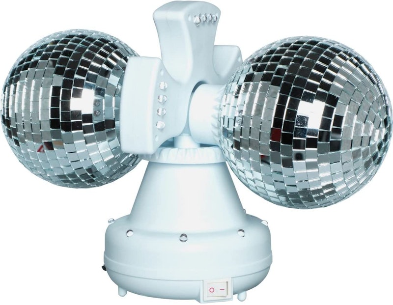 10. Rotating Multicolour Twin Disco Mirror Balls 1